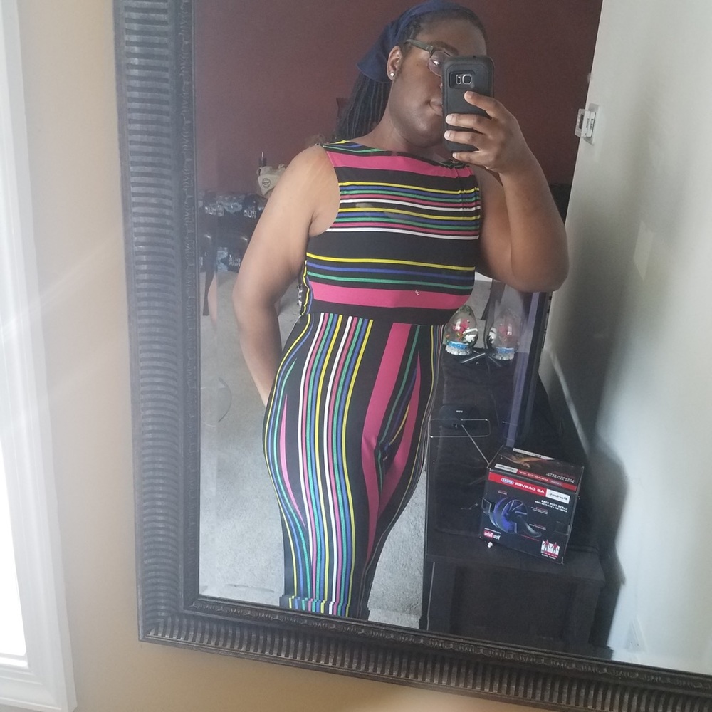 Fashion To Figure Multi-colored One Piece Jumpsuit, Size (14-16)